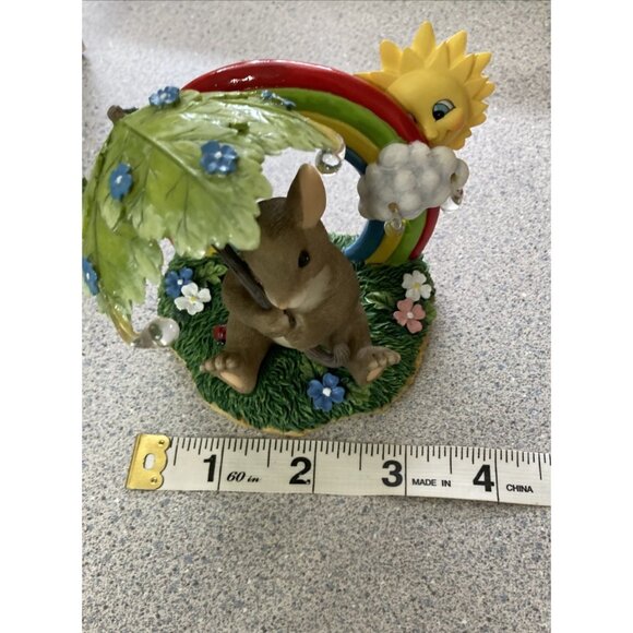 Vtg Fitz & Floyd Charming Tails 2001 Figurine Theres No Rainbow Without The Rain - Picture 6 of 8